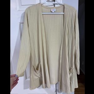 NWOT Yellow Large Lularoe cardigan